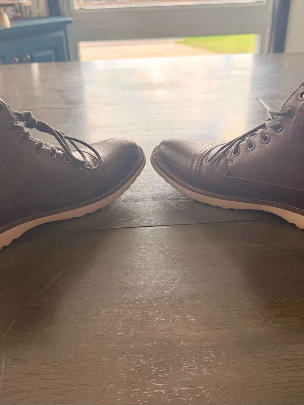 Sonoma Brown Leather Lace-Up Work Boots